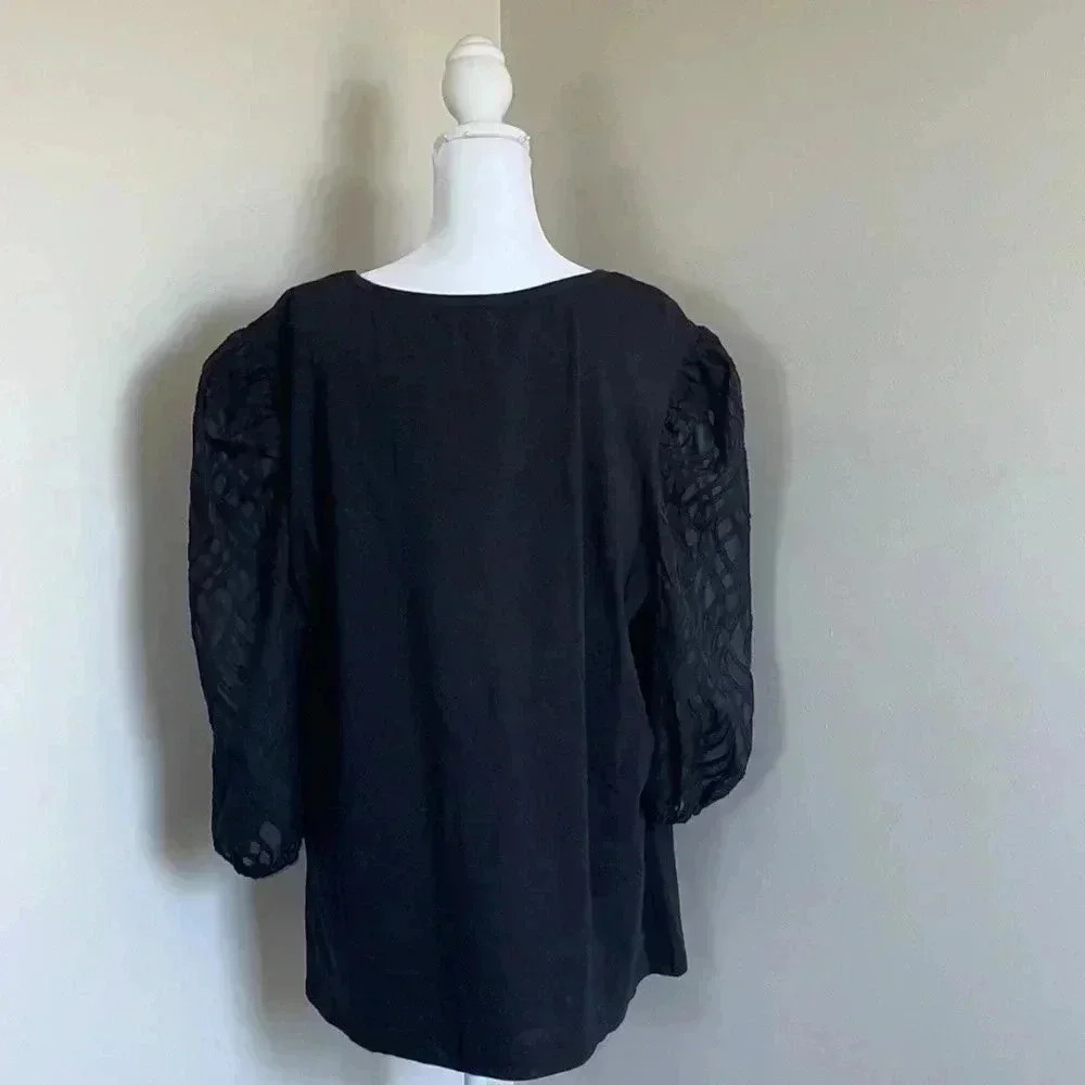 A Love Story Sheer-Sleeve Blouse - Picture 5 of 12